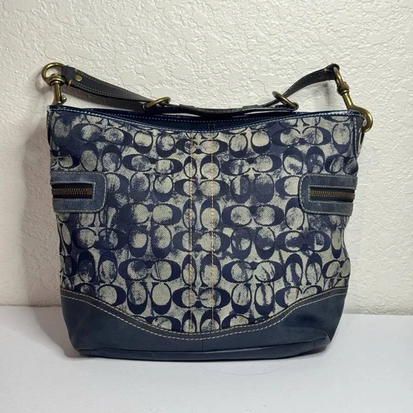 Coach | Bags | Coach Y2k Denim Blue Tie Dye Distressed Signature 